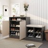 Entryway Shoe Storage Bench Set, 55.1" Modular Shoe Cabinet with Adjustable Shelves and Cushioned Seat-3irtyhousy - 2 of 4