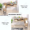 PAGED L-Shaped Computer Desk, Stylish Corner Desk with Monitor Riser, Drawers, and Storage Shelves for Living Room - 2 of 4