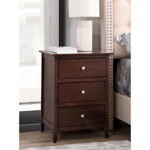 NicBex 3 Drawer Nightstand End Table,Wood Side Table with Round Knob Handles for Bedroom,Living Room,Bedside - 1 of 4