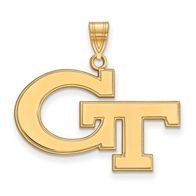 Black Bow Jewelry 14k Yellow Gold Georgia Tech Yellow Jackets NCAA Large Pendant