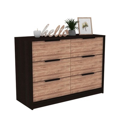 NicBex 6-Drawer Bedroom Dresser,Modern Dressers with Cut-Out Handles ,Chest of Drawers for Living Room,Dining Room,Hallway