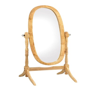 SEVOBAL Bathroom Vanity Mirrors Full Length Wooden Floor Mirror Adjustable Tilt Classic Decorative Accent Full Length, Natural, 23"*20"*59.25"