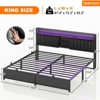 Aheaplus Platform Beds with Upholstered Headboard, Charge Station, and LED Lights - 3 of 4
