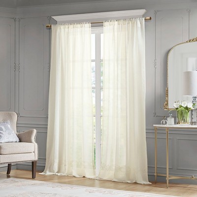MAYEERTY Embroidery Curtain Panel (Only 1 Pc Panel)