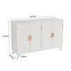 NicBex Minimalist Sideboard Cabinet Modern Kitchrn Buffet Storage Cabinet with Removable Shelves,White - 3 of 4