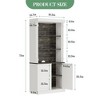 White Bookshelf with Doors & Storage Cabinet, 5-Tier Tall Bookcase with Adjustable Lights and Shelves - 2 of 4