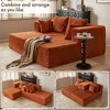 JOYRACER Oversized Chaise Lounge Chair, Corduroy Upholstered Sleeper Sofa with 4 Throw Pillows and Wide Armrest for Living Room - 2 of 4