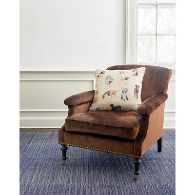 Indigo Ivory Herringbone Handwoven Cotton Rug 8' x 10'