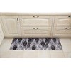 J&V TEXTILES 20" x 55" Oversized Cushioned Anti-Fatigue Kitchen Runner Mat (Black Geo) - 2 of 4