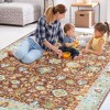 9 x 12 ft Area Rugs for Living Room,Vintage Rug Distressed Area Rug,Low Pile Non-Slip Washable Indoor Door Mat for Entryway Bathroom  Brown - 2 of 4
