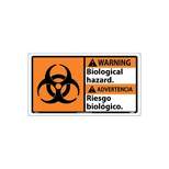 National Marker Warning Sign; Biological Hazard/ (Bilingual W/Graphic) 10X18 Rigid Plastic WBA1R