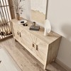 60" TV Stand Cabinet with Carved White Doors,  Adjustable Shelves, Roman Column Feet, for Living Room and Entryway - 3 of 4