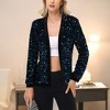 Anna-Kaci Women's Long Sleeve Open Front Sequin Jacket with Satin Trim - 3 of 4