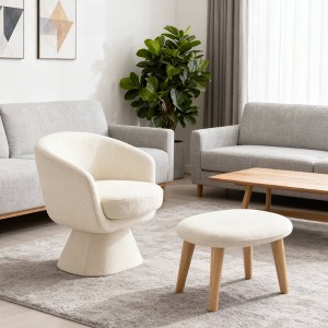 Okak Modern Upholstered Leisure Reading Accent Chair with Ottoman,Soft Padded Lazy Chair Set for Living Room,Bedroom - 1 of 4