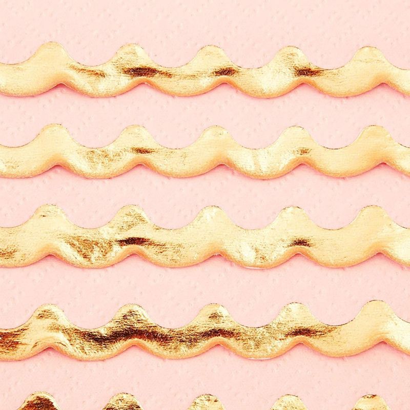 Sparkle and Bash 50 Pack Pink Paper Dinner Napkins with Gold Foil Scalloped Edges for Birthday Party, Wedding, 3-Ply, 4 x 8 In, 5 of 7