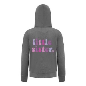 Everyday Kids Little Sister Girls Zip Up Hoodie – Cute Pastel Sibling Sweatshirt - 1 of 4