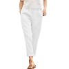 Coolmee Womens Casual Elastic High Waisted Harem Trousers with Pockets Cotton Linen Loose Comfy Pants - 2 of 4