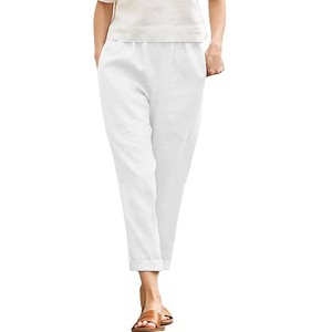 Women's Casual Pants With Side Pockets Elastic High Waist Loose Fit Harem Trousers - 1 of 3