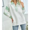Women's French Terry Knit Color Block Pullover - Lovely Melody - 3 of 4