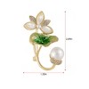 Anna-Kaci Elegant Cherry Blossom Flower Plant Brooch Lapel Pin Shell Pearl Leaf Brooches Pins - 2 of 4