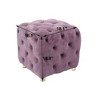 NicBex Modern Velvet Upholstered Ottoman,Exquisite Small End Table,Soft Foot Stool,Dressing Makeup Chair for Living Room,Bedroom,Entryway - 3 of 4