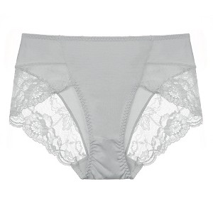 Agnes Orinda Women's Mid-Rise Solid Lace Trim Brief Invisible Underwear - 1 of 4