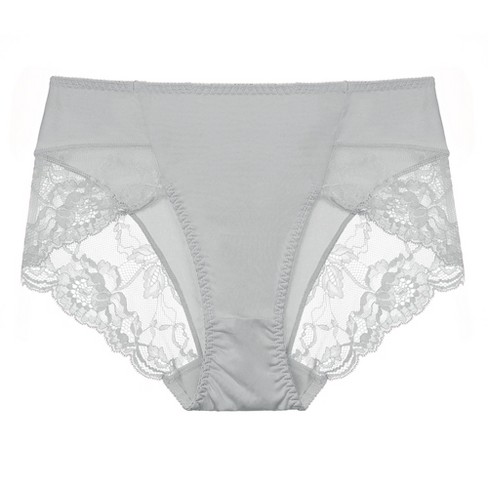 Agnes Orinda Women's Mid-rise Lace Trim Brief Seamless Underwear Gray S :  Target