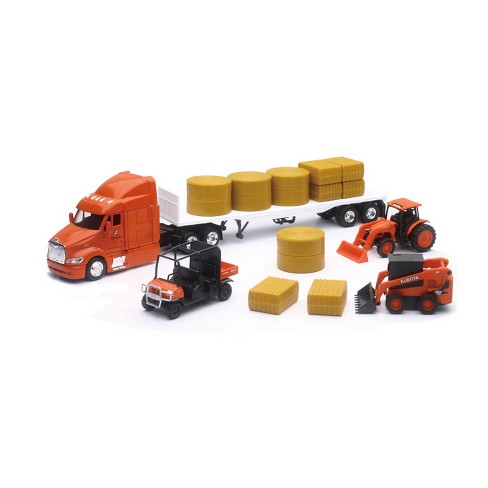 Kubota M5-111 Toy Tractor Wagons Hay Grain Bin Tower Farm Play Set 1 32 for sale online 
