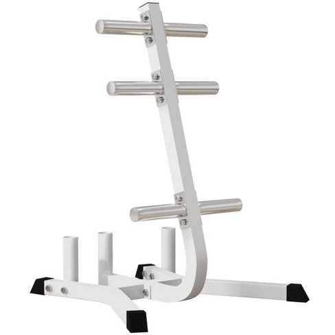 Soozier 2-inch Weight Plate Rack Olympic Weight Tree With Barbell Bar ...