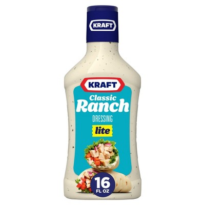 Kraft Classic Ranch Lite Dressing, 16 fl oz Bottle, Pack of 2