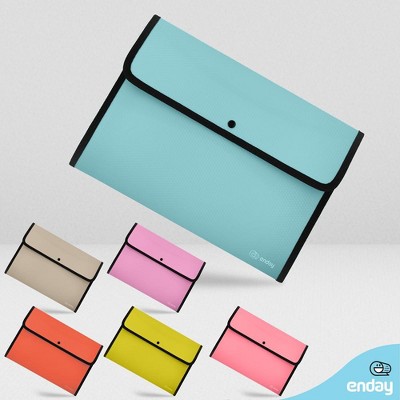 Blue A4 Letter Size Expandable Document Holder with Snap Closure