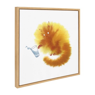 Kate & Laurel All Things Decor 22"x22" Sylvie Not Again Framed Canvas by Faryn Hughes Natural