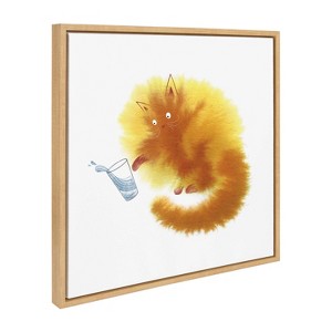 Kate & Laurel All Things Decor 22"x22" Sylvie Not Again Framed Canvas by Faryn Hughes Natural - 1 of 4