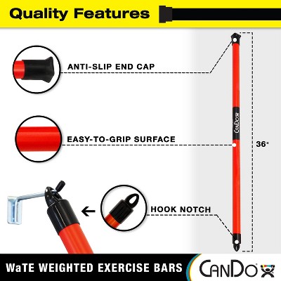 CanDo 36" Red Stripe Plastic Weighted Exercise Bar 3.5 lb