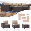 ALAULM Outdoor Patio Furniture Set Outdoor Sectional Rattan Sofa Set Brown Manual Wicker Patio Conversation Set with Cushions - 2 of 4