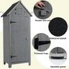 Outdoor Wooden Storage Shed, Pointed Roof Tool Storage Shed with Lockable Door, Organizer Cabinet with Waterproof Roof for Lawn, Backyard Grey - 3 of 4