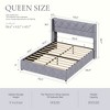 ELJGET Large-sized lifting storage bed, soft-padded platform bed frame, headboard with backrest, hydraulic lifting storage bed - 2 of 4