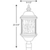 Progress Lighting, Ashmore Collection, 3-Light Post Lantern, Antique Bronze, Water Seeded Glass Shade - 3 of 3