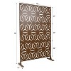 CAVINAS 76" H×48" W Freestanding Privacy Fence with Symmetrical Geometric Openwork Pattern,Outdoor Privacy Screen for Balcony,Patio,Garden - 3 of 4