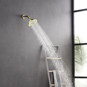 6 Spray Settings High Pressure Shower Head 5" Rain Fixed Showerhead - Chrome Adjustable Shower Head With Anti-Clogging Nozzles - 1 of 4