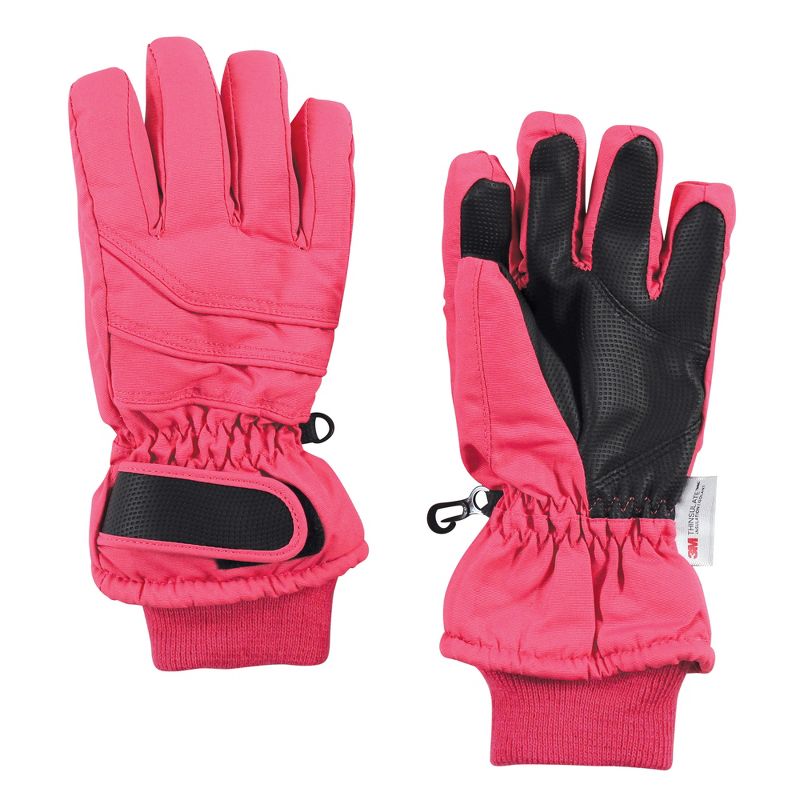 Hudson Baby Unisex Snow Gloves, Pink, 1 of 4
