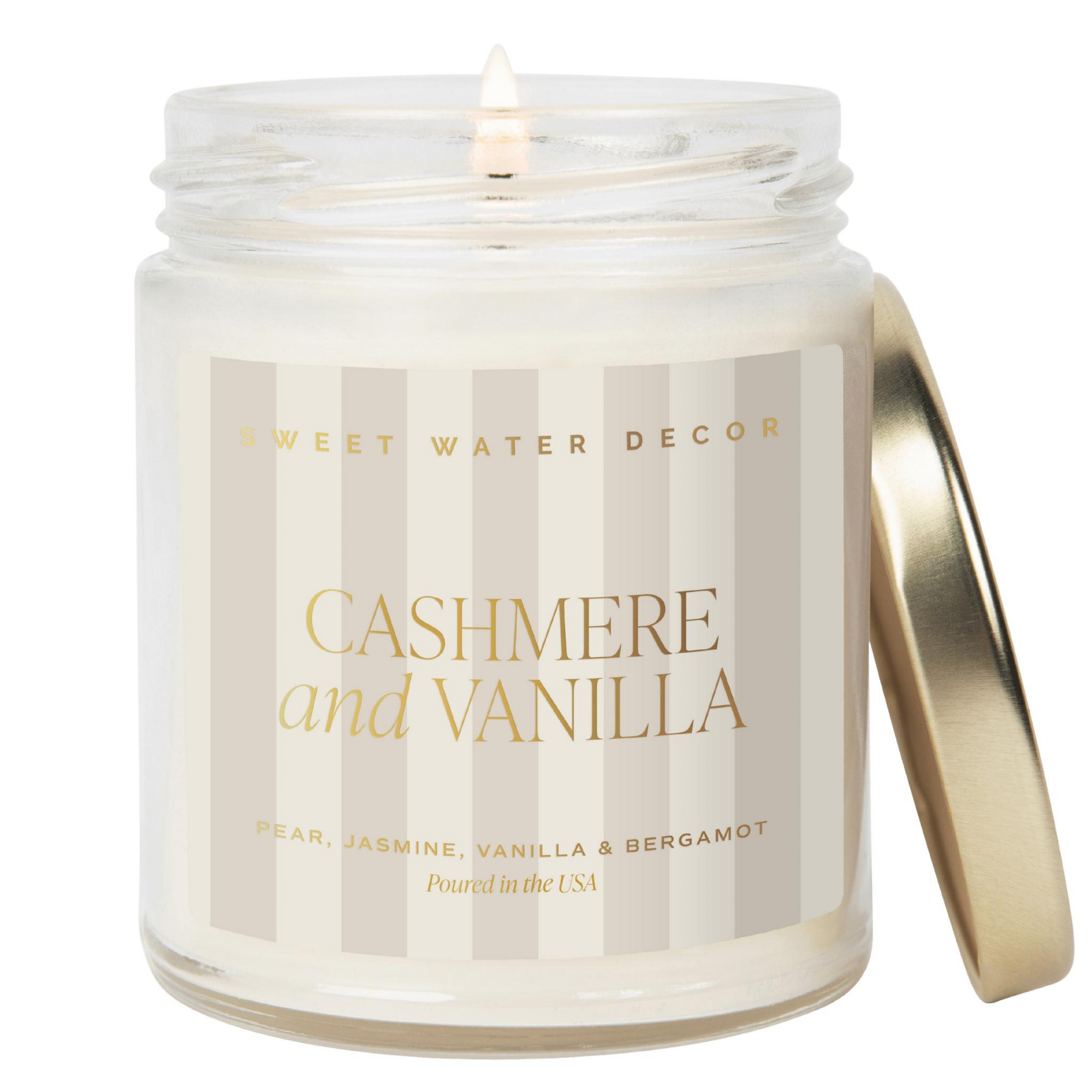 Cashmere and Vanilla 9 oz Soy Patterned Candle - Sweet Water Decor