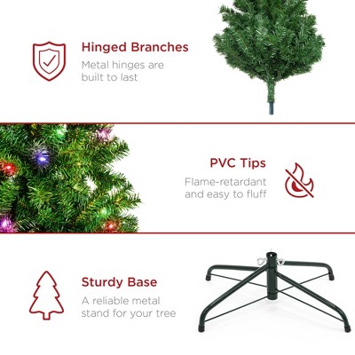 6ft Pre-Lit Multicolor LED Artificial Pine Christmas Tree