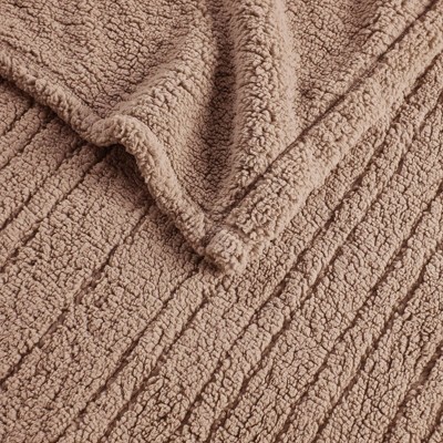Full Size Brown Sherpa Reversible Heated Blanket