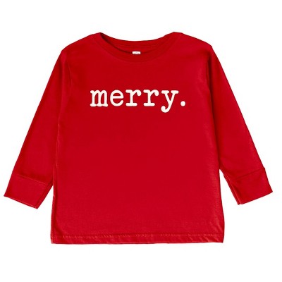 The Juniper Shop Merry Puff Print Toddler Long Sleeve Tee