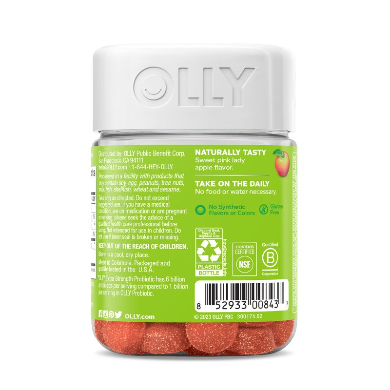 OLLY Extra Strength Probiotic Gummies for Immune and Digestive Support - 50ct, 5 of 11