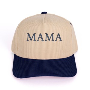 3D Puff Embroidered Mama Block Letters - Women's Corduroy Trucker Hat - 1 of 3