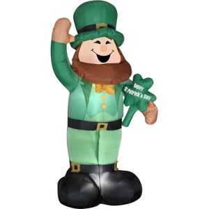 Gemmy Christmas Airblown Inflatable St. Patrick's Day Leprechaun, 6 ft Tall, Green - 1 of 2
