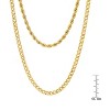 Steeltime 24" 18k gold plated stainless steel cuban and rope chain double row necklace - 3 of 4