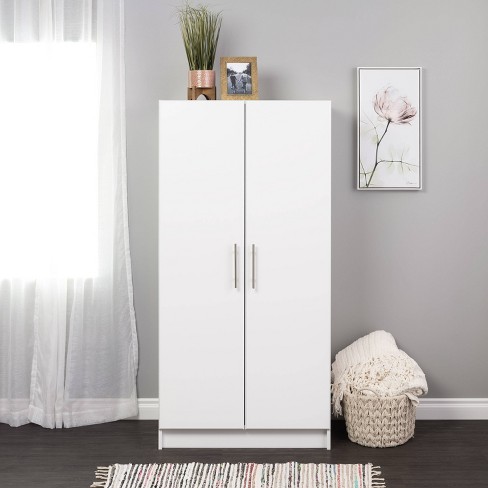 Elite Storage Wardrobe White Prepac Laminated Mdf Particle Board 5 Adjustable Shelves Utility Cabinet Target